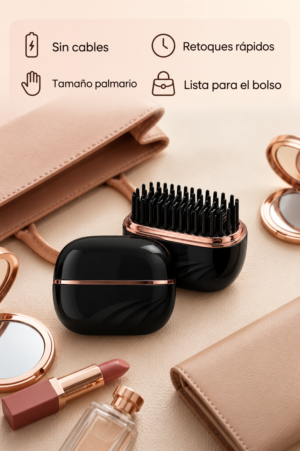 Mini Cepillo Alisador Inalámbrico™ + Toalla de Microfibra GRATIS 🎁