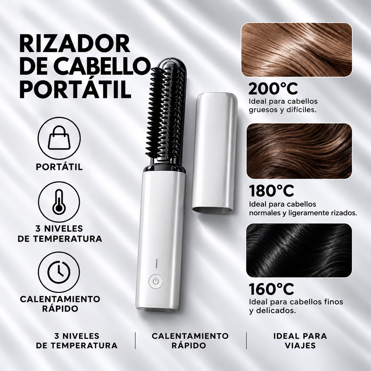 Mini Cepillo Térmico Inalámbrico 4 en 1