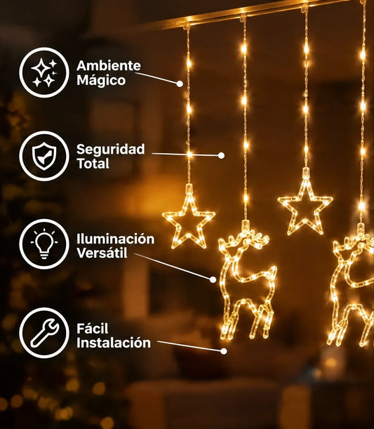 Luces Navidenas Renos Y Estrellas