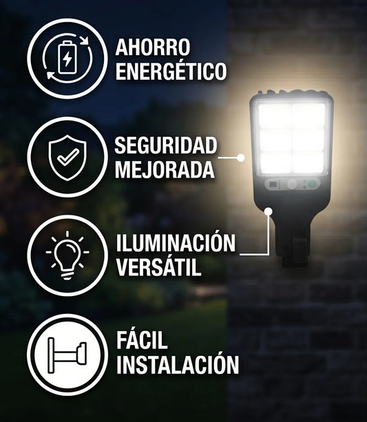 Lámpara Solar Inteligente 120° con Sensor de Movimiento ☀️💡 | PAGA 2 Y LLÉVATE 4 🔥